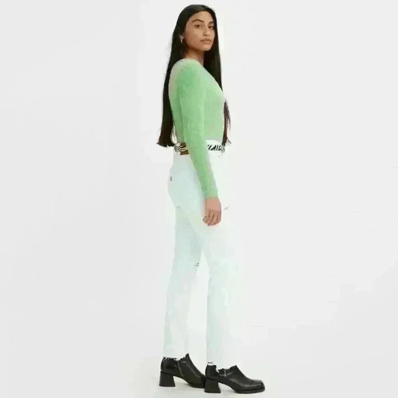 NWT Levi's 501 Light Wash High Rise Distressed Skinny Jeans - Picture 13 of 16